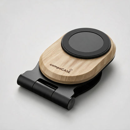 Faltbare Holz-Ladestation Single Pro aus hellem Holz, zusammengeklappt